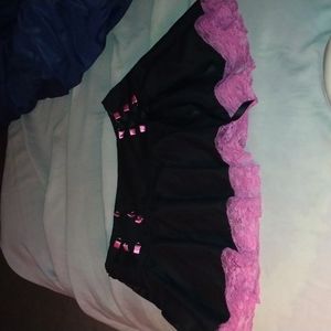 A black base skirt with pink lace